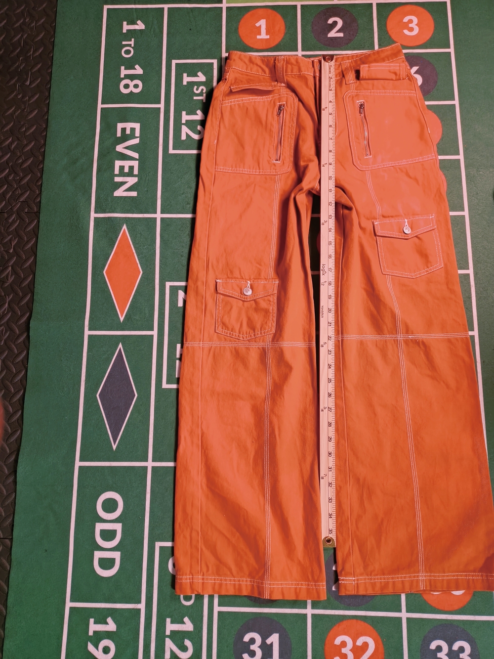 Forever 21 Orange Straight Leg Cargo Pants Utility Y2K Women’s Size M - Picture 7 of 12